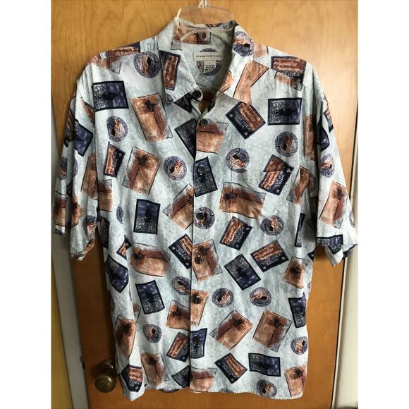 Preswick & Moore Vintage Men’s L Short Sleeve Button Down Cotton Blend Shirt - Picture 4 of 16